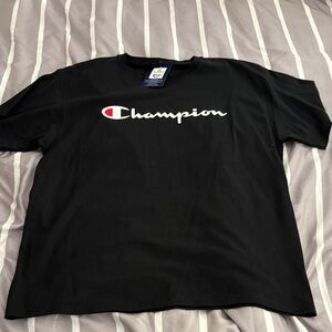 Champion Men's Black Tee with Logo